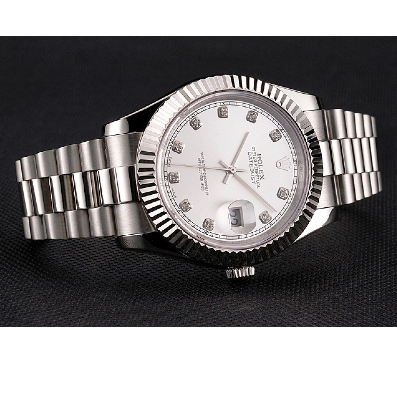 Rolex aaa copy Case Steel And Swiss Dial Rolex Stainless Silver Datejust Bracelet 0805